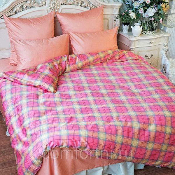 Постельное бельё мако-сатин Balimena CL-7021 Pink (1.  5 сп.  ,   50х70)